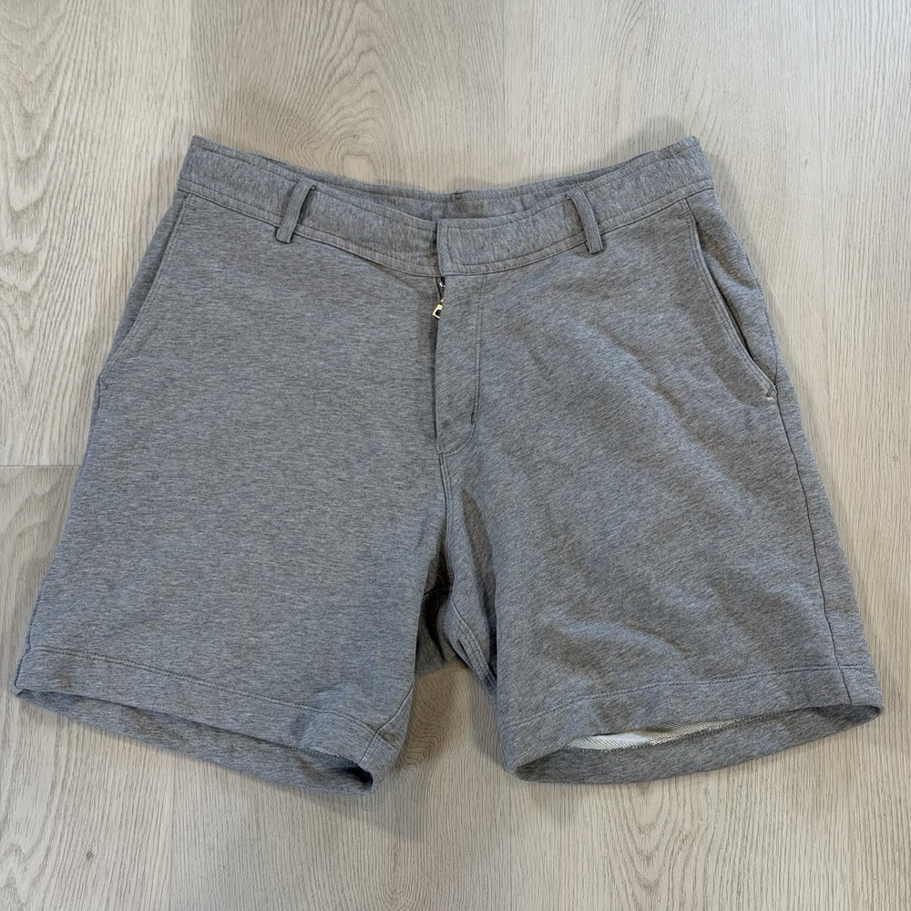 Orlebar Brown Men's Grey Cotton Chino Shorts Flat Front Solid Zip S